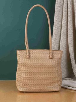 Mochi - Womens Khaki Faux Leather Spacious Design Tote Bag