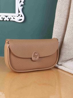 Metro - Womens Brown Faux Leather Sling Bag with Adjustable Handle