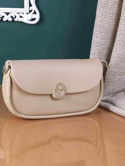 Metro - Womens Khaki Faux Leather Sling Bag with Adjustable Handle