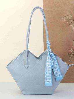 Mochi - Womens Blue Spacious Compartment Faux Leather Shoulder Bag