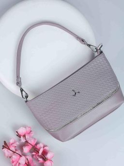 Mochi - Womens Purple Spacious Compartments Faux Leather Handbag