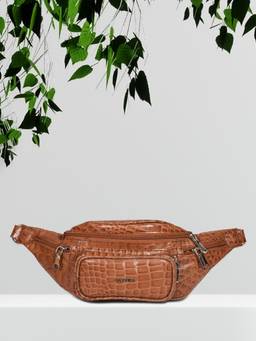 Sassora - Brown Premium Leather Unisex Waist Bag (M)