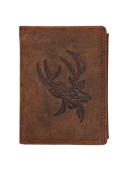 Sassora - Brown Premium Leather RFID Embossed Pattern Notecase (L)