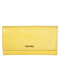 Sassora - Yellow Premium Leather Women RFID Wallet Purse (M)