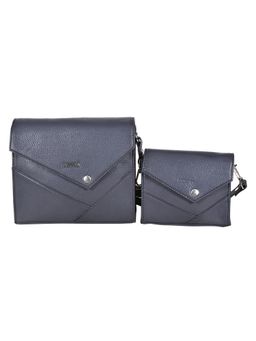 Sassora - Navy Blue Premium Leather Women Sling Bag with Pouch (M)
