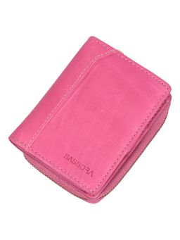 Sassora - Pink Premium Leather Handy Women RFID Wallet (S)