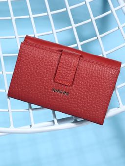 Sassora - Brown Premium Leather Embossed Pattern RFID Wallet (L)
