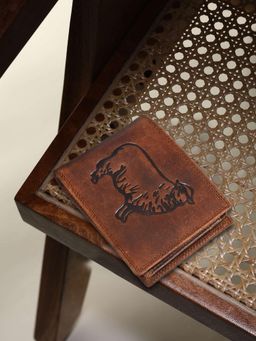 Sassora - Brown Premium Leather Ship Textured RFID Wallet for Men (L)