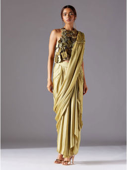 A Humming Way - Mima Mounds Top With Draped Lungi Skirt