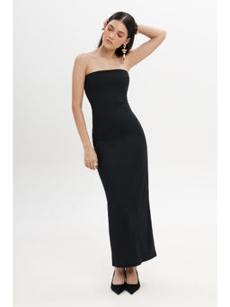 COLOR CAPITAL - Black Strapless Bandeau Dress