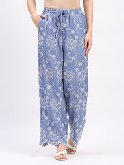 Global Republic - Cotton Blend Embroidered Pant for (6471L, Light Blue)