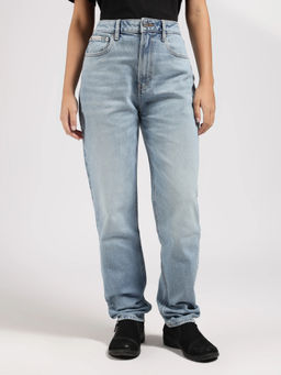 Calvin Klein - Blue Relaxed Fit High Waist Jeans