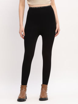 Global Republic - Black Solid Skinny Fit Ankle Length Legging