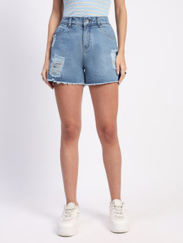 Global Republic - Denim Cotton Regular Fit Shorts