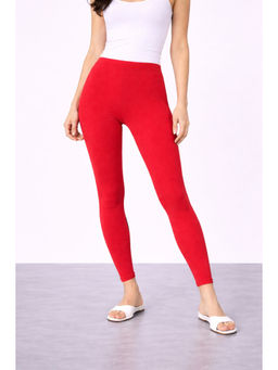COLOR CAPITAL - Red Elastic Ankle Skinny Legging