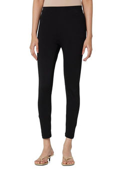 COLOR CAPITAL - Black Elastic Ankle Skinny Legging