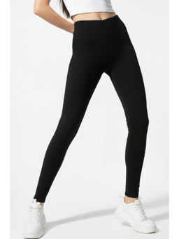 COLOR CAPITAL - Black Elastic Ankle Skinny Legging