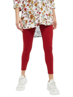 COLOR CAPITAL - Red Elastic Ankle Skinny Legging