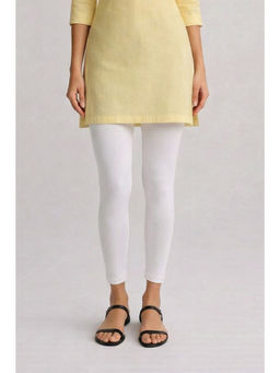 COLOR CAPITAL - White Elastic Ankle Skinny Legging