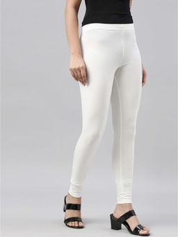 COLOR CAPITAL - White Elastic Ankle Skinny Legging