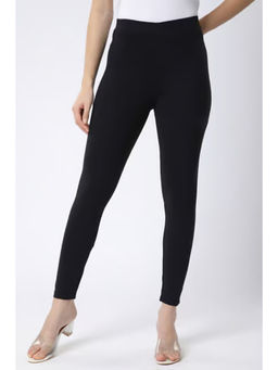 COLOR CAPITAL - Black Elastic Ankle Skinny Legging