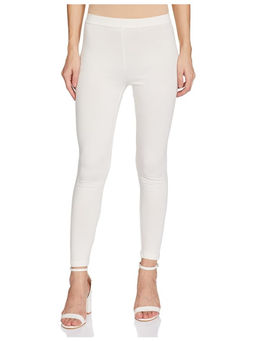 COLOR CAPITAL - White Elastic Ankle Skinny Legging