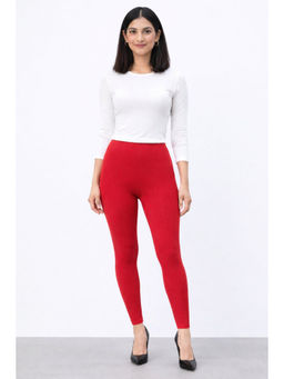 COLOR CAPITAL - Red Elastic Ankle Skinny Legging
