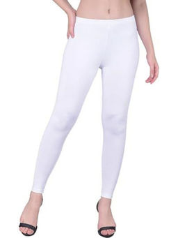 COLOR CAPITAL - White Elastic Ankle Skinny Legging