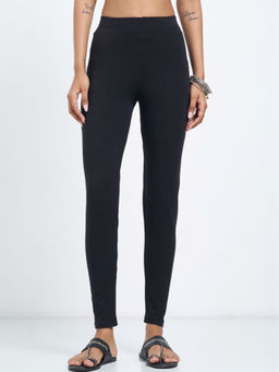 COLOR CAPITAL - Black Elastic Ankle Skinny Legging