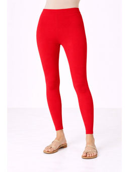 COLOR CAPITAL - Red Elastic Ankle Skinny Legging