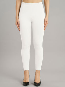 COLOR CAPITAL - White Elastic Ankle Skinny Legging
