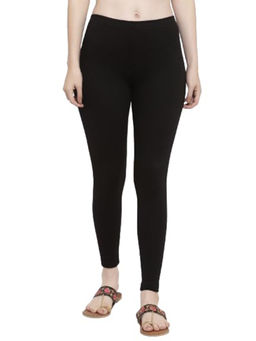 COLOR CAPITAL - Black Elastic Ankle Skinny Legging