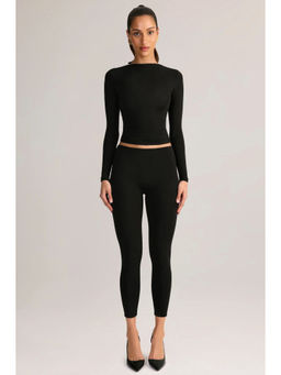 COLOR CAPITAL - Black Elastic Ankle Skinny Legging