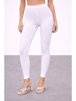 COLOR CAPITAL - White Elastic Ankle Skinny Legging