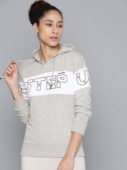 Alcis - Women Blue White Cotton Printed Sweatshirt