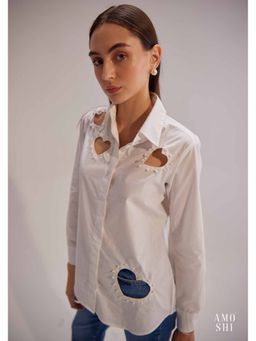 AMOSHI - White Embellished/Sequined Amore Shirt