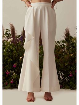 AMOSHI - White Solid/Plain Cascade Pant