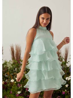 AMOSHI - Green Solid/Plain Cassie Dress