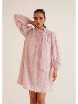 AMOSHI - Pink Self Design Fay Mini Dress