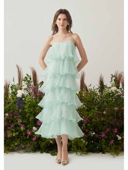 AMOSHI - Green Solid/Plain Felicia Dress