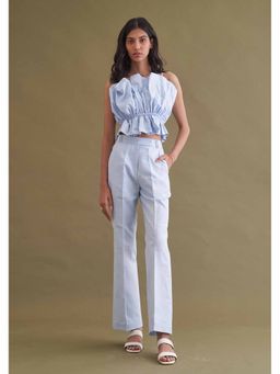 AMOSHI - Blue Solid/Plain Flood Co-Ord (Set of 2)