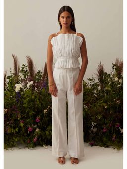 AMOSHI - White Solid/Plain Flood Co-Ord (Set of 2)