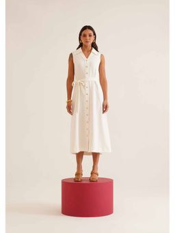 AMOSHI - White Solid/Plain Gaia Midi Dress (Set of 2)