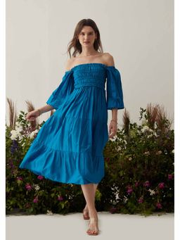 AMOSHI - Blue Pleated Love Midi Dress