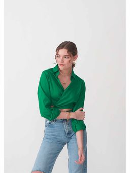 AMOSHI - Green Solid/Plain Maddie Shirt