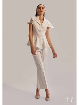 AMOSHI - White Solid/Plain Paola Co-Ord (Set of 2)