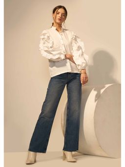 AMOSHI - White Embellished/Sequined Sophia Statement Shirt