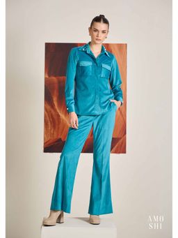AMOSHI - Teal Solid/Plain Suede Co-Ord (Set of 2)