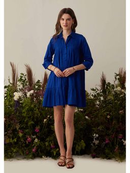 AMOSHI - Blue Pleated Tessa Mini Dress