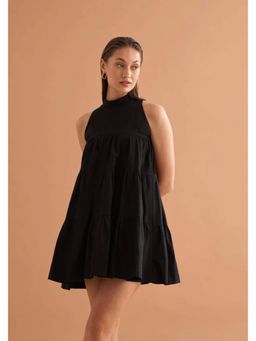 AMOSHI - Black Solid/Plain Tyra Dress